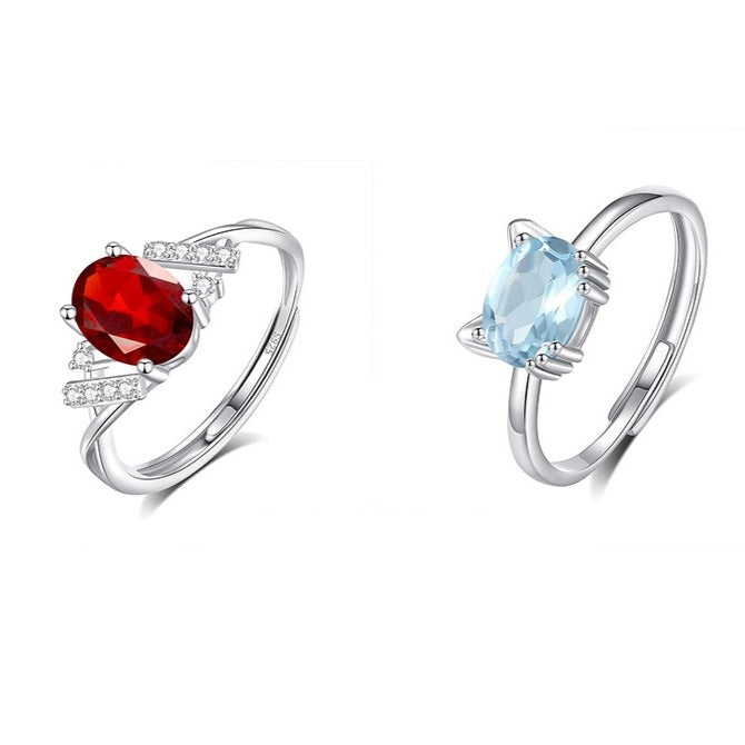 925 Sterling Silver Cat Ear Ring Mount for 6x8mm Oval Gemstone, Designer DIY