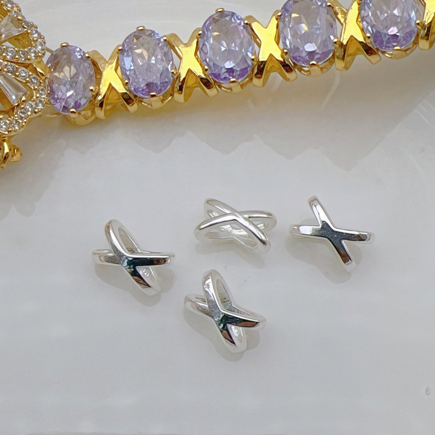 (10pcs)Smooth X-Cross Spacer Beads
