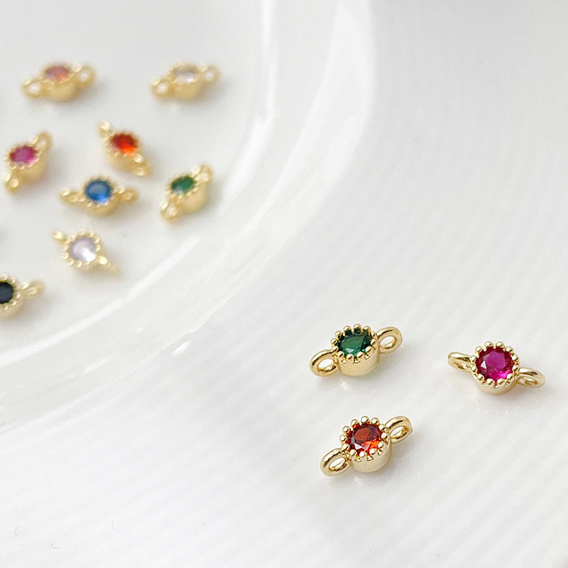 (10pcs)8mm Simple Double-Row Spacers with CZ