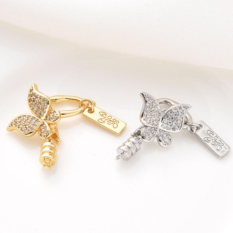 (2pcs)Lobster Clasp Set with Buttefly