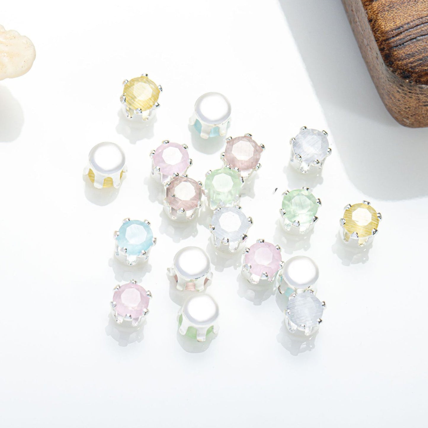(100pcs)3mm Cat Eye Round Prong-Set CZ