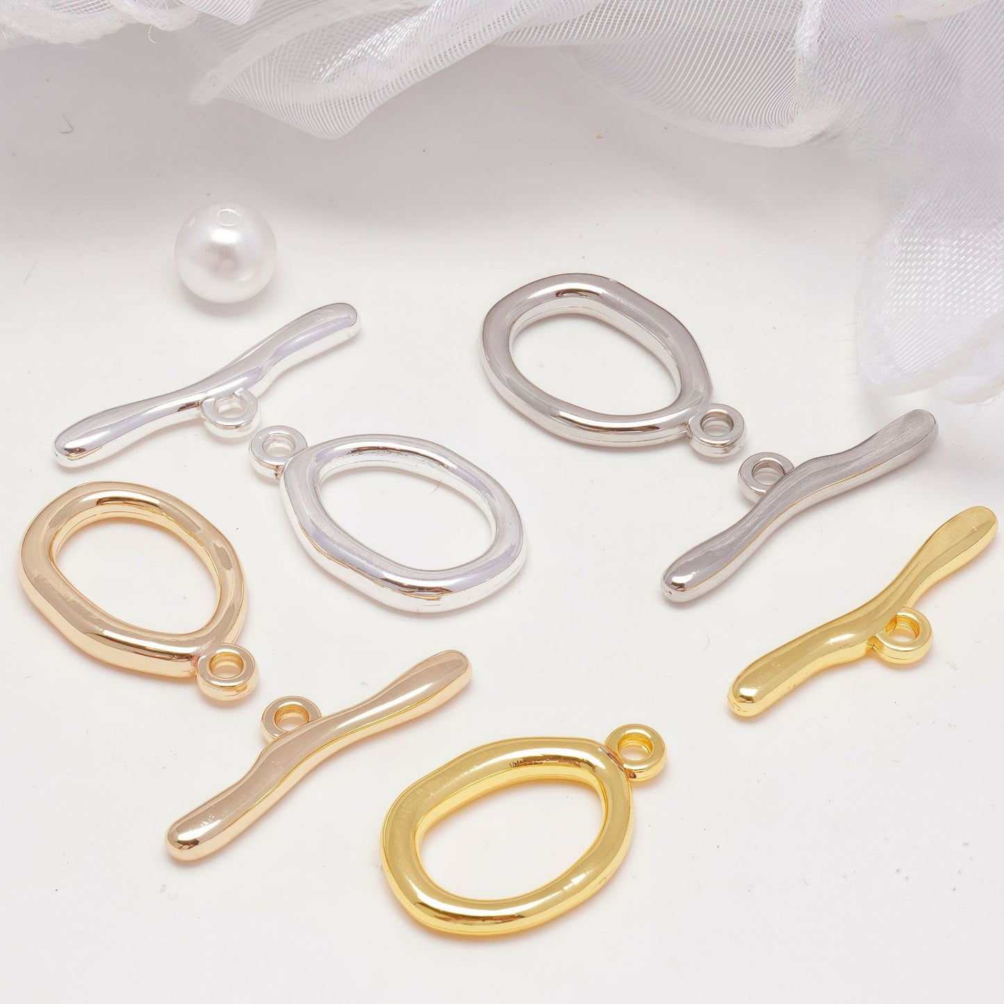 Tarnish-Resistant Oval OT Toggle-10pcs