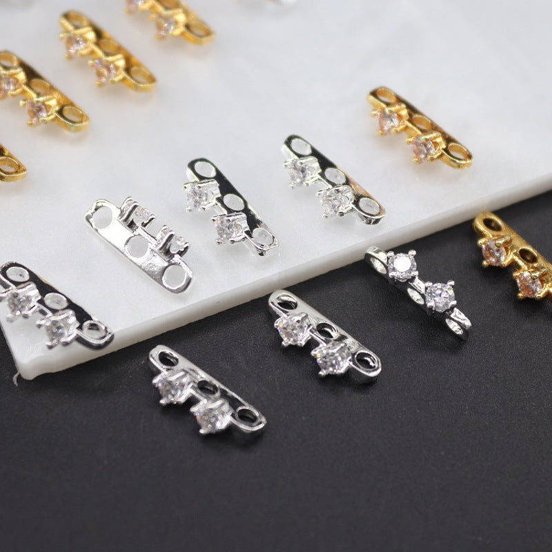 10pcs Three-Row Bracelet Connector Clasp Spacer Bars