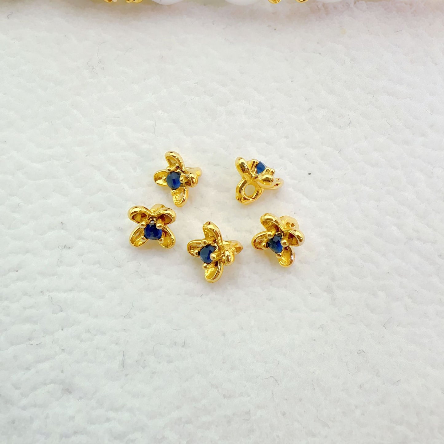 (20pcs)Plated Osmanthus Flower Pendant Bead Cap