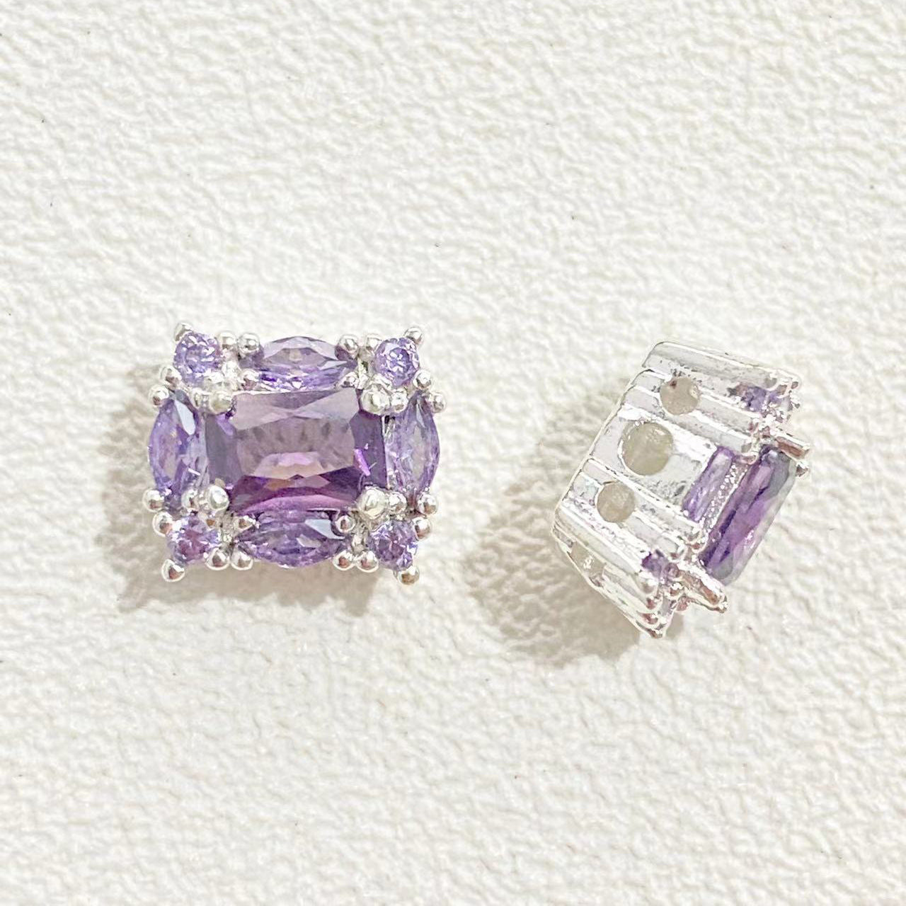 CZs Rectangle Spacer-5pcs