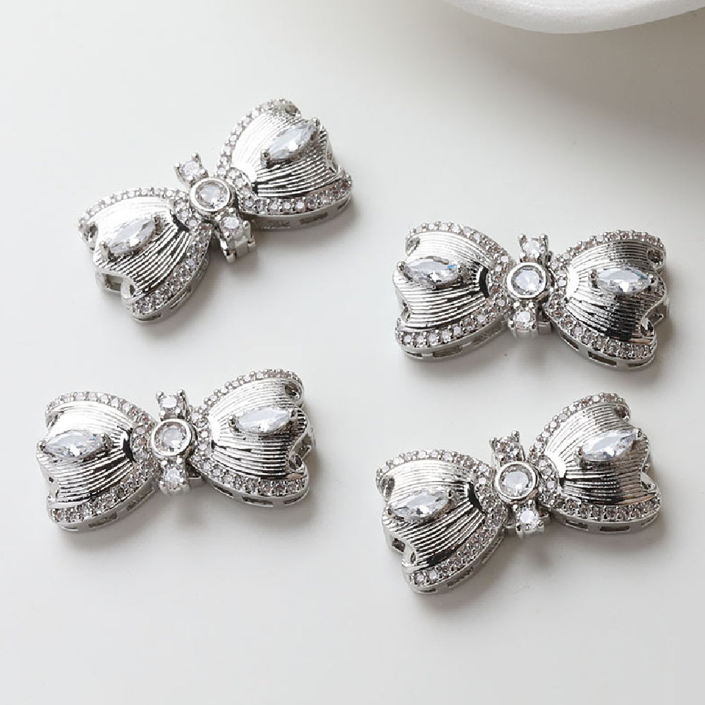 Bow Shaped Paved Rhinestone Closure