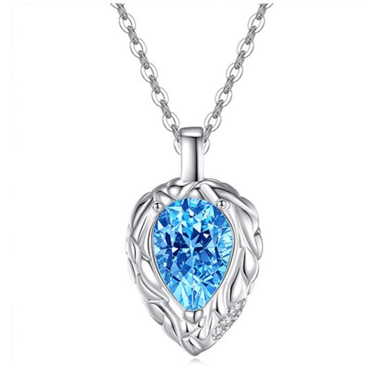 925 Sterling Silver Pendant Mount for 7x9mm Pear Gemstone, Original Design DIY Collarbone Chain