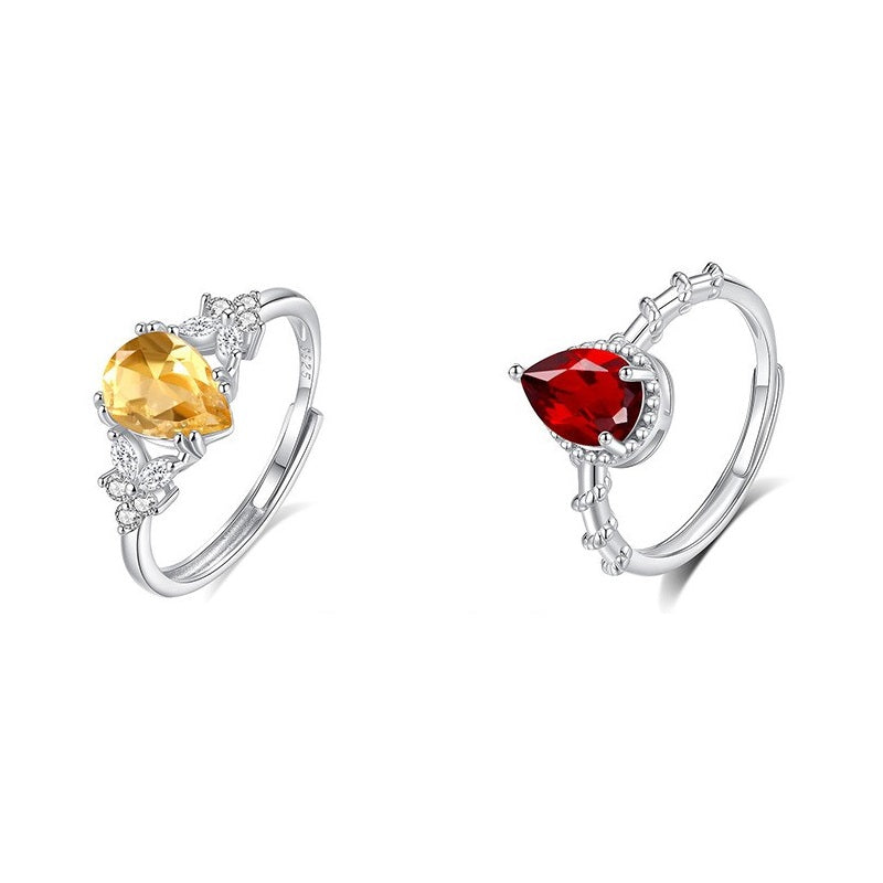 925 Sterling Silver Ring Mount for 6x8mm Pear Gemstone, Unset Fashion Luxury DIY