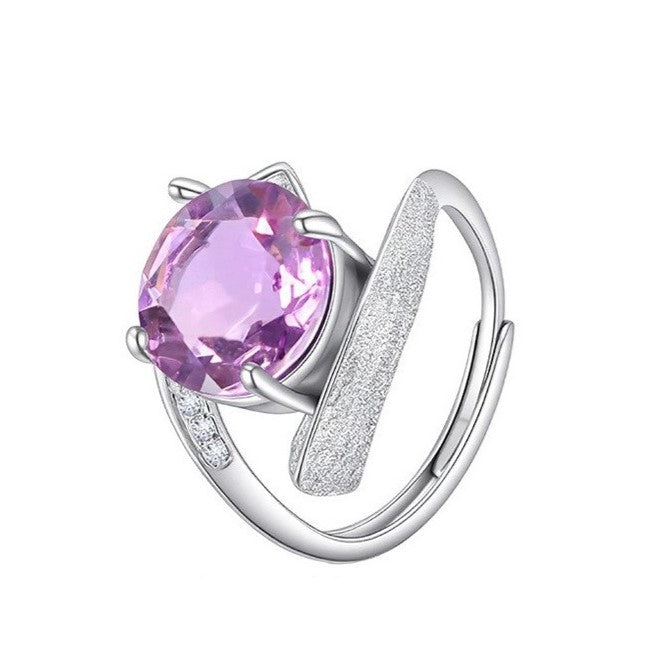 925 Sterling Silver Ring Mount for 11mm Round Gemstone, Fine Brushed Finish