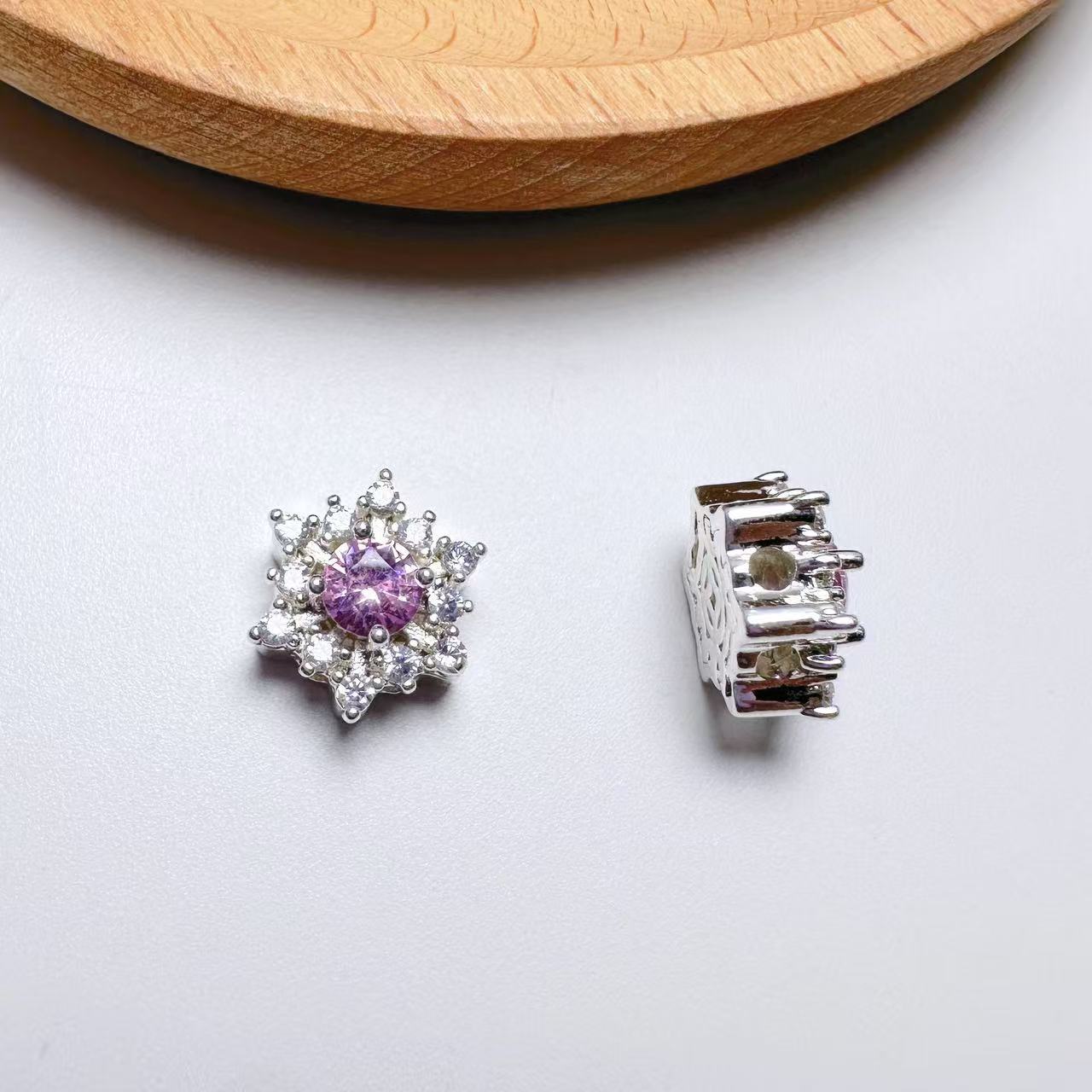 Snowflake CZ Spacer Bead-10pcs