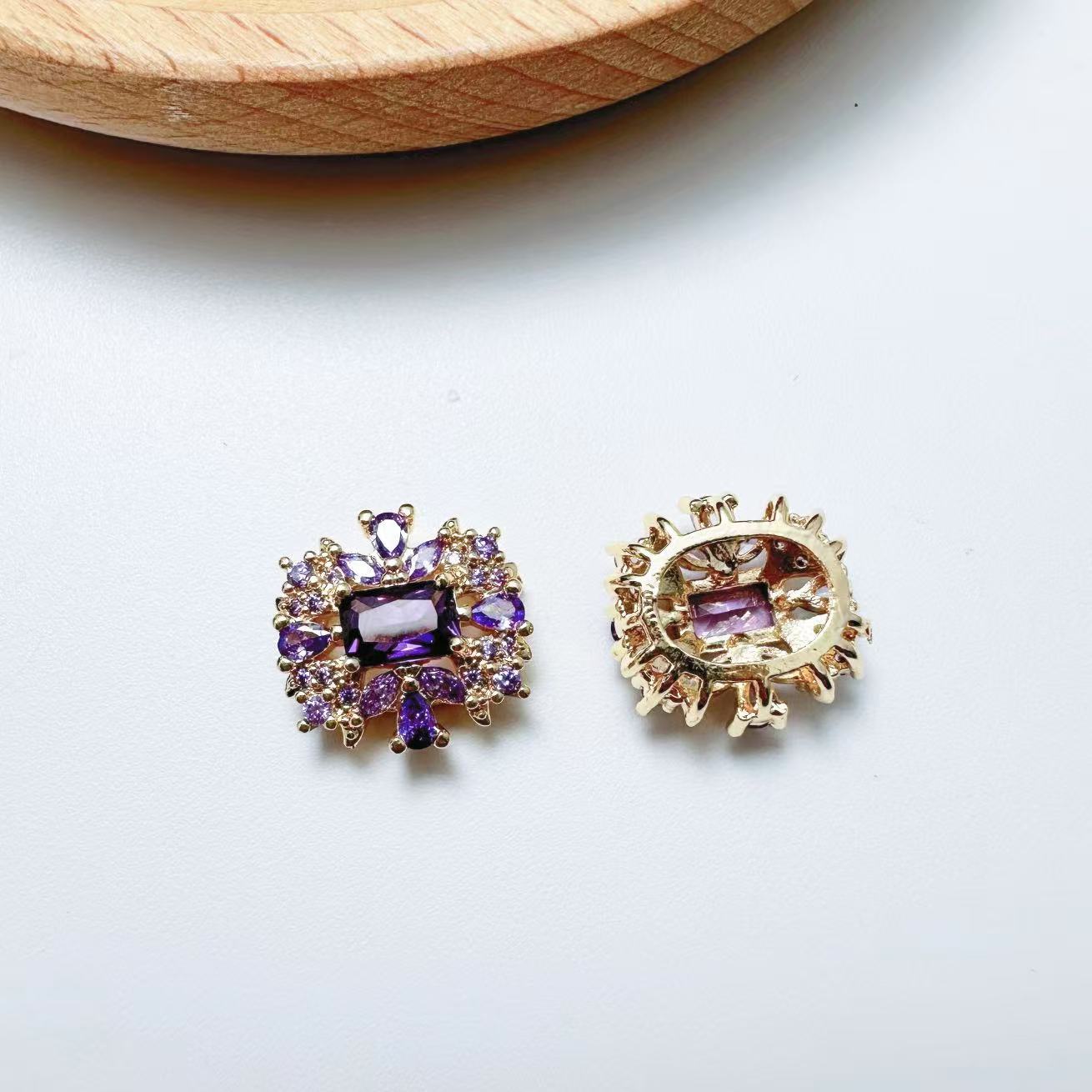 Square CZ Spacer Bead-10pcs