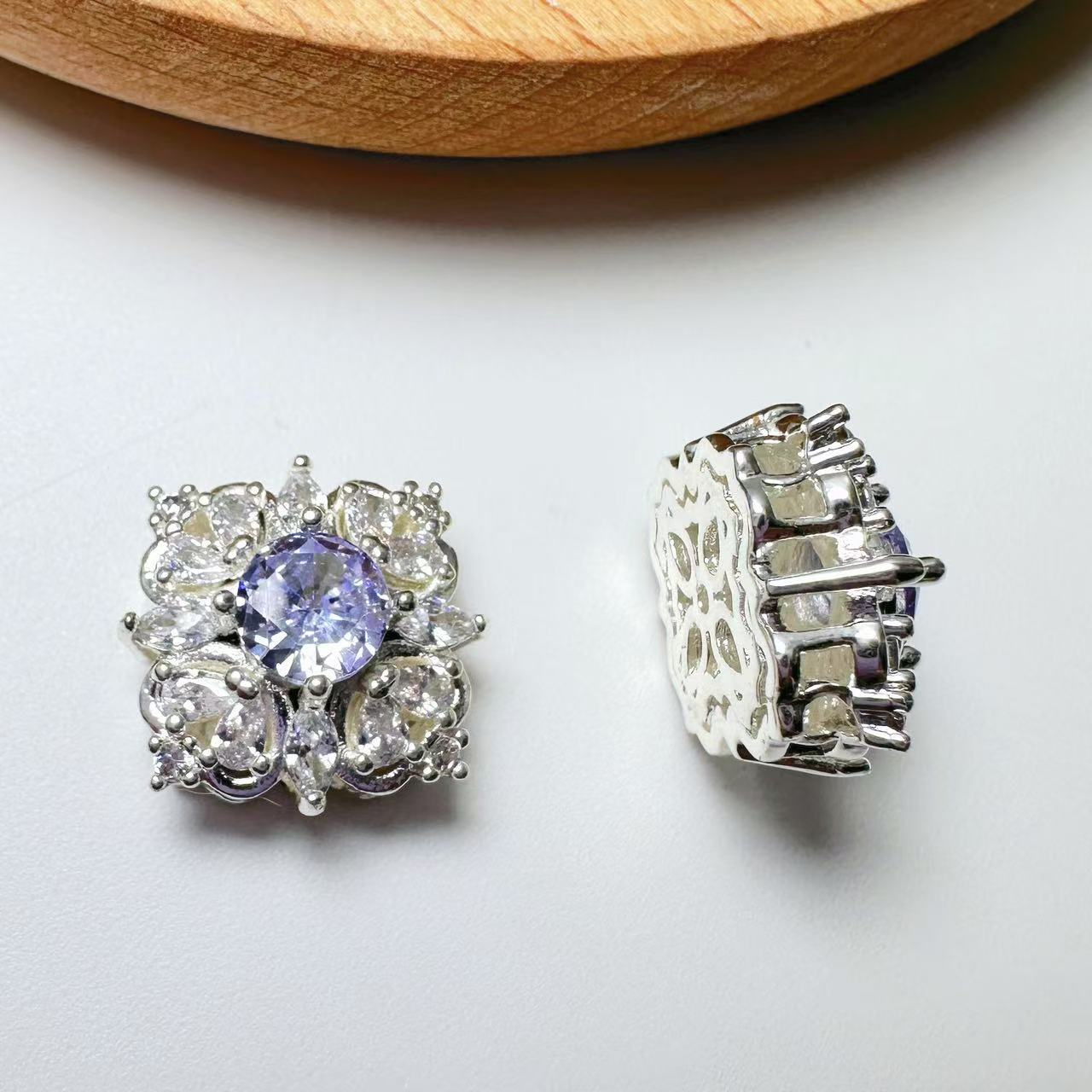 Square CZ Spacer Bead-10pcs