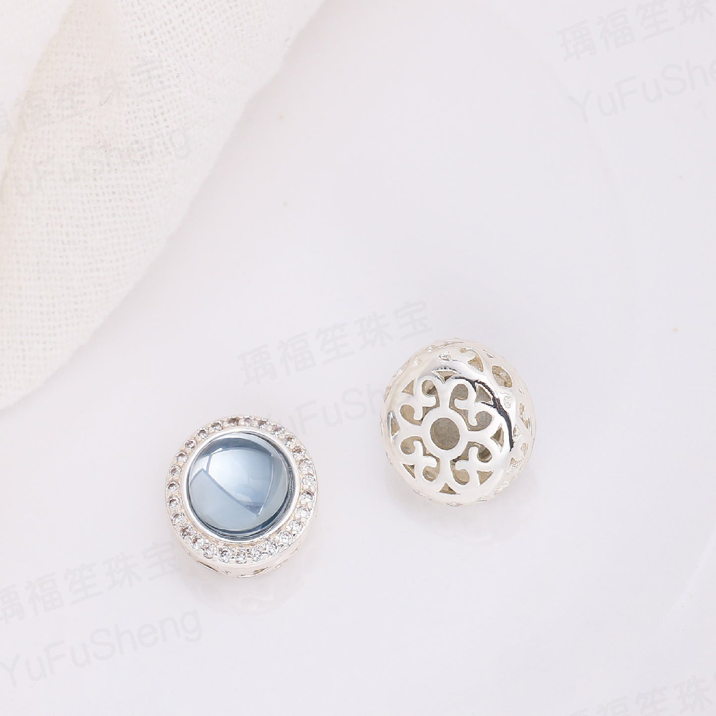 Round Aquamarine Spacer