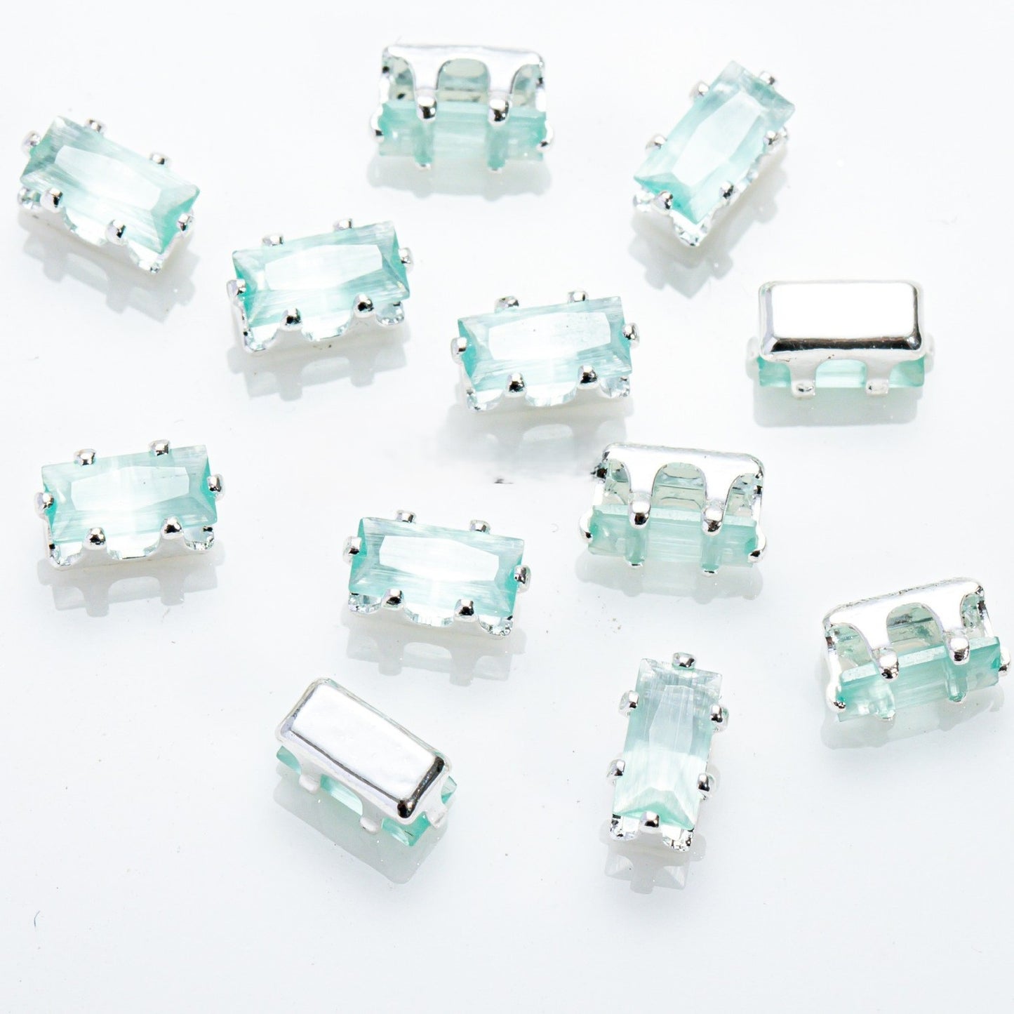 (100pcs)2.5x5mm Rectangle Prong-Set CZ