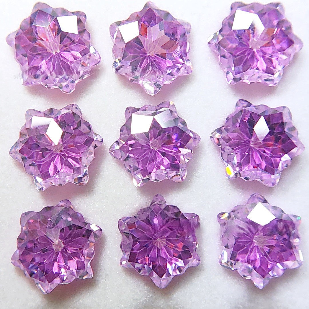 5A 6mm Christmas Blizzard Sandwich Cut Loose CZ Stone - 2pcs