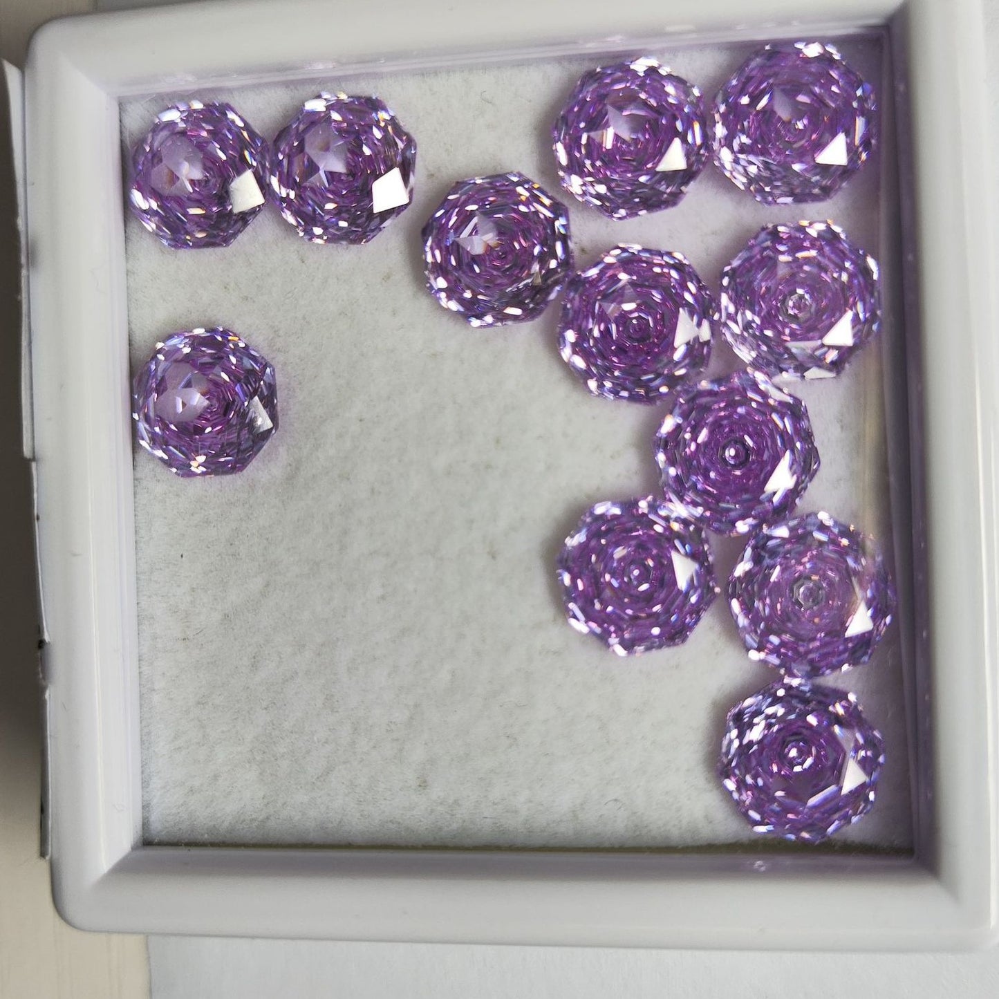 5A 6-10mm Octagonal Open-Back Rose Cut Loose CZ Stone - 2pcs