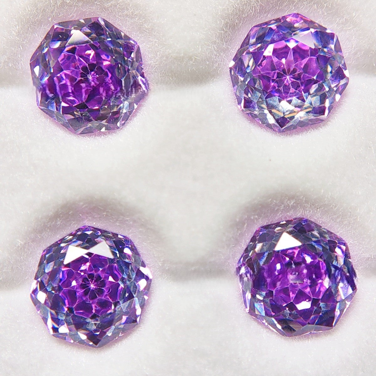 5A 6-8mm Octagonal Sweetheart Millennium Rose Cut Loose CZ Stone - 2pcs