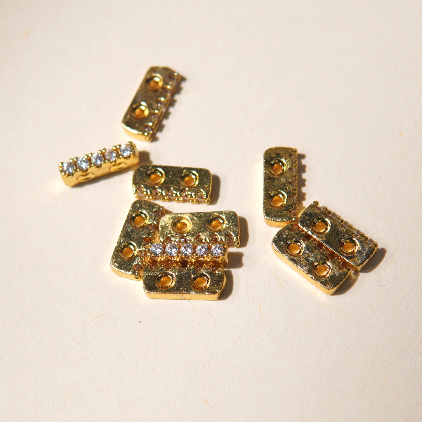 (10pcs)Plated Rectangular Double-Row Spacers