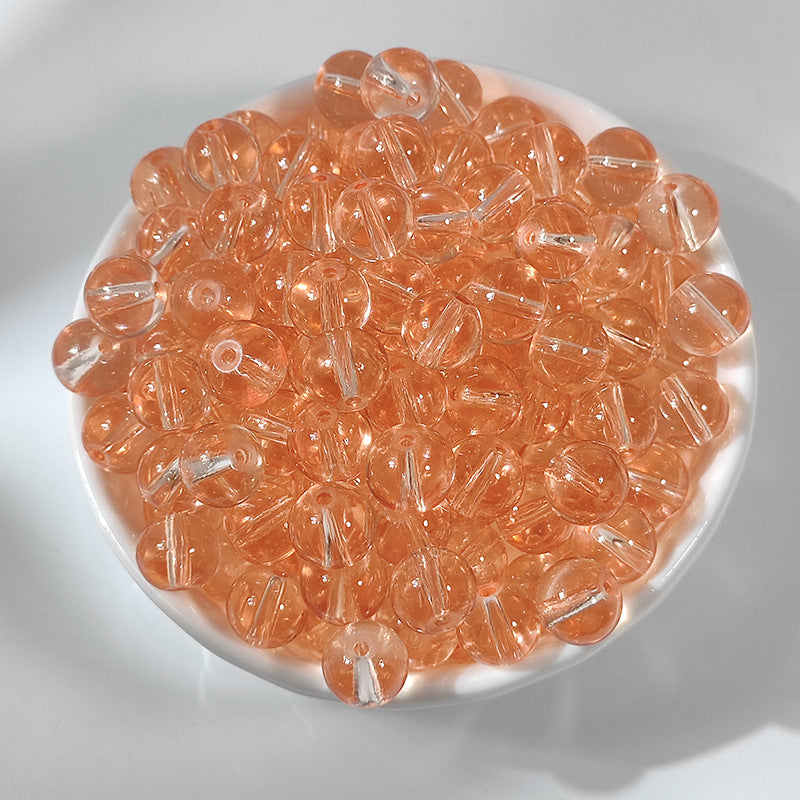 (100pcs)8MM Transparent Jelly Crystals Glass Beads