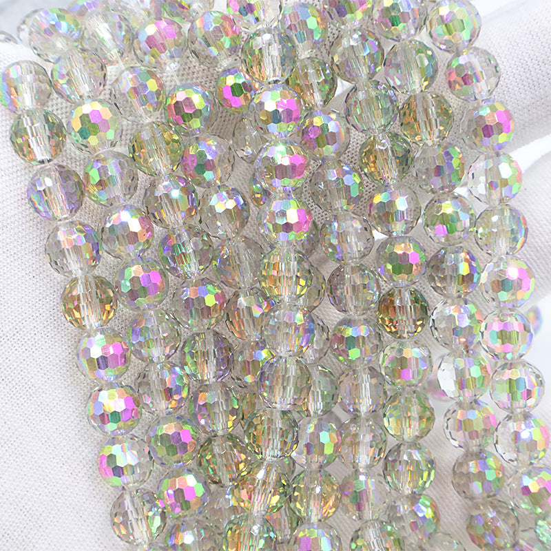 Premium 8MM Disco Round Beads - Half Crystal Series