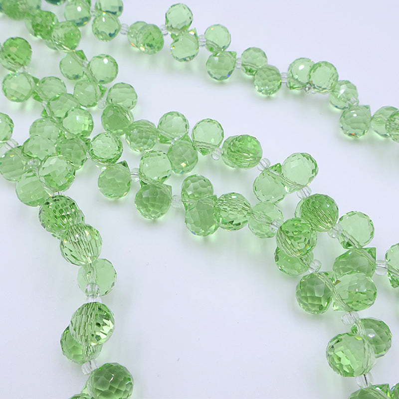 Premium 8MM Teardrop Faceted Beads - Green & Red Family