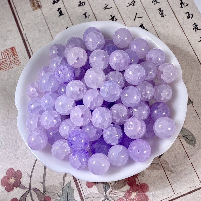 (50pcs)10mm Jade Crackle Glass Beads