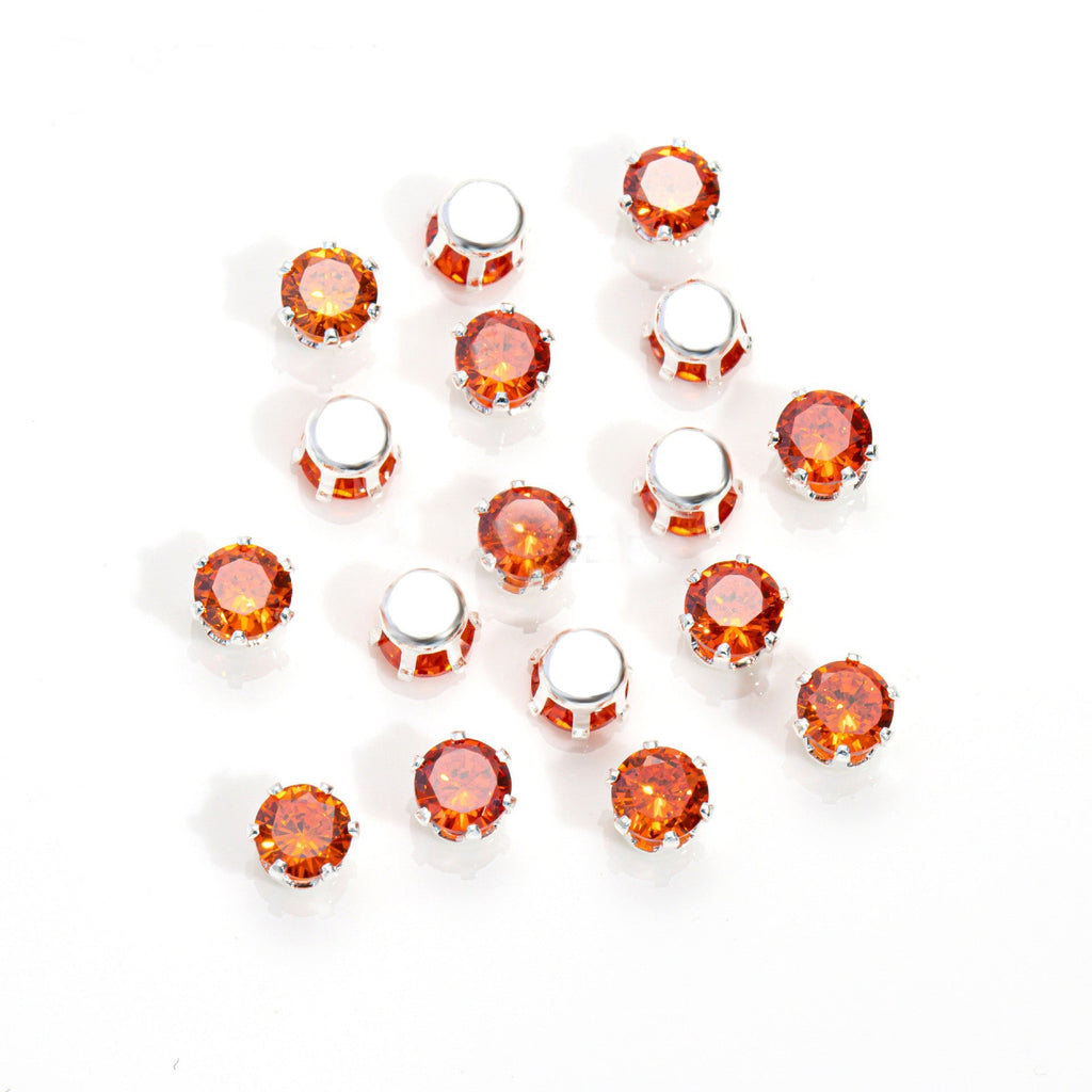 (100pcs)6MM Round Prong-Set CZ