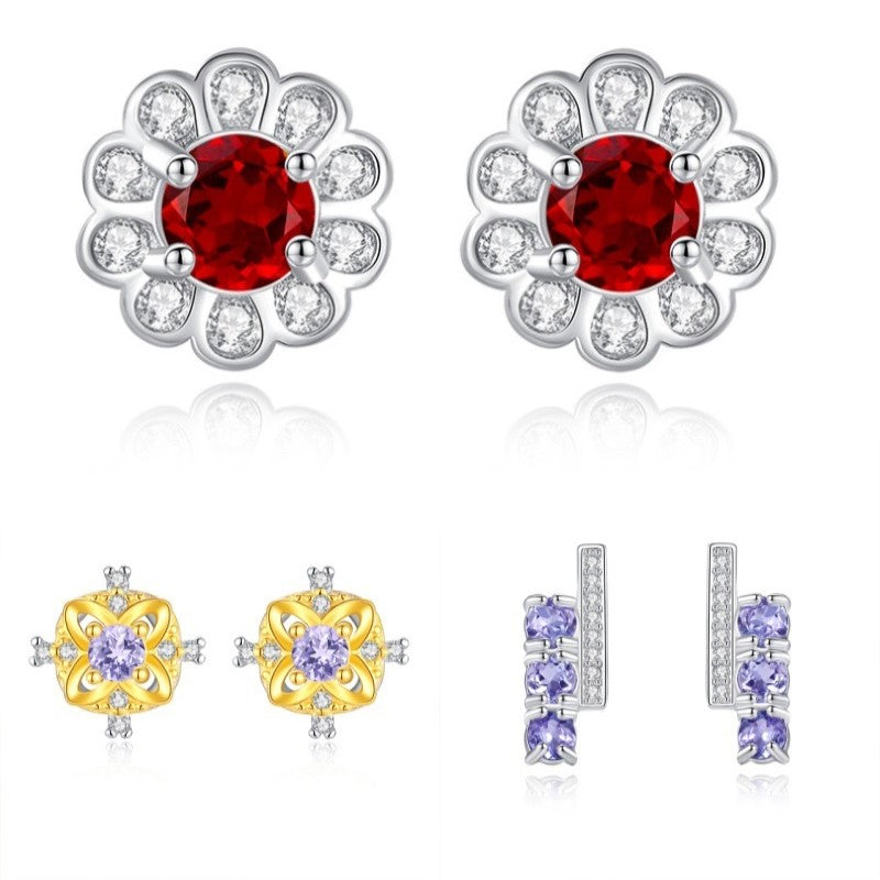 925 Sterling Silver Earring Mount for 3mm Round Natural Stone/Jade/Crystal