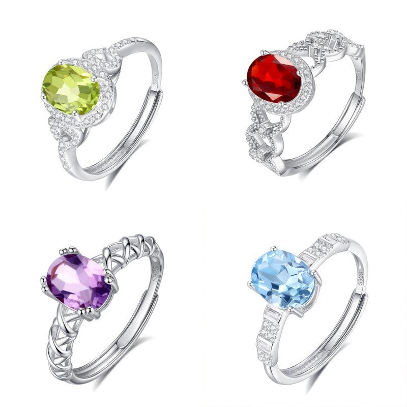 Solid 925 Sterling Silver Blank Ring Setting for 6x8MM Oval Diamond
