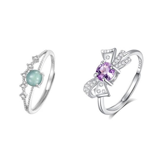 925 Sterling Silver Ring Mount for 5mm Round Gemstone, Bow Design Luxury DIY