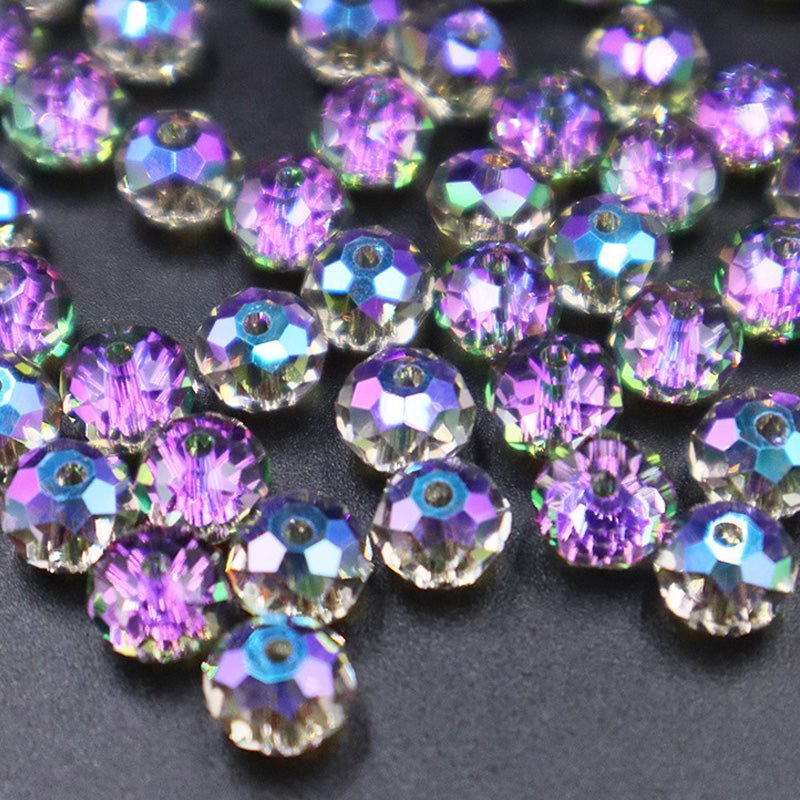 Premium 4/6/8mm Rondelles Crystal Beads-Plated Crest Collection