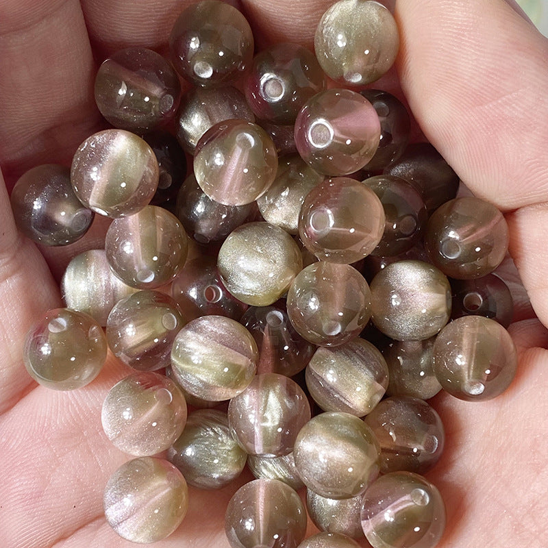(50pcs)10/12/16mm Frosted Dreamlike Cat's Eye Resin Beads