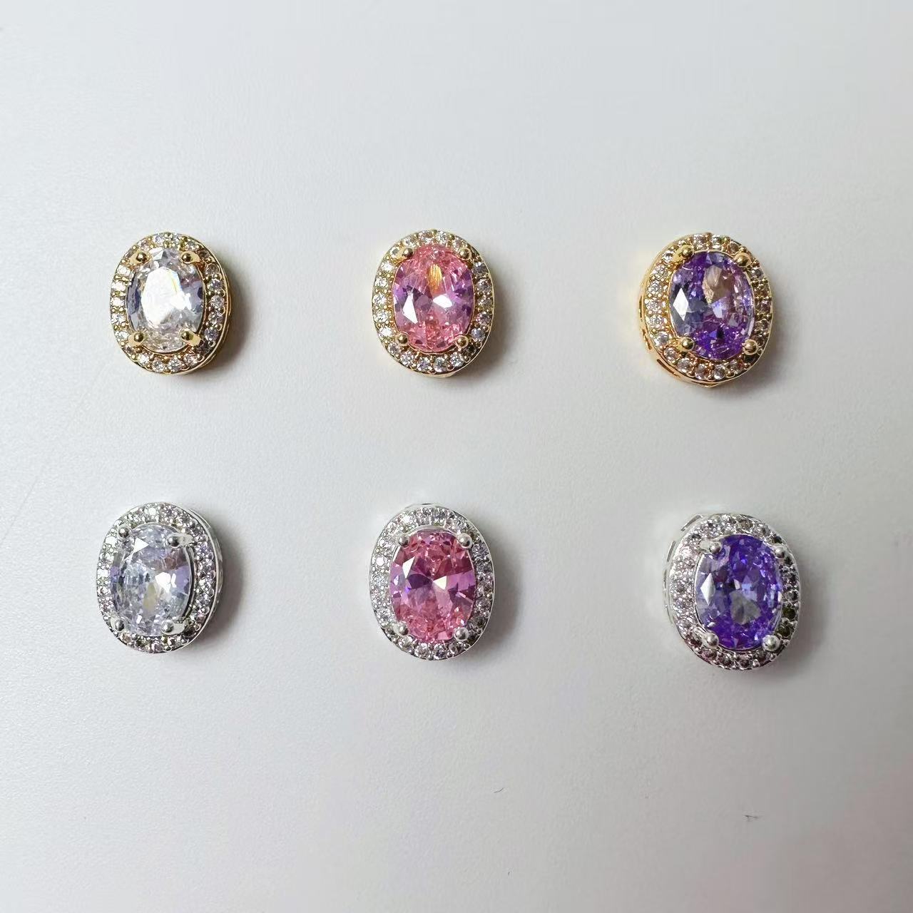 Oval Cut CZ Spacer Bead-10pcs