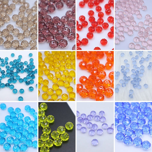Premium 4/6/8mm Rondelles Crystal Beads-PureLucent Collection