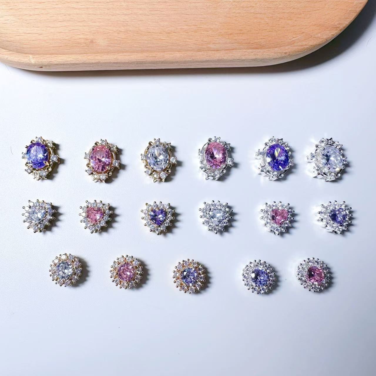 Heart Shape CZ Spacer Bead-10pcs