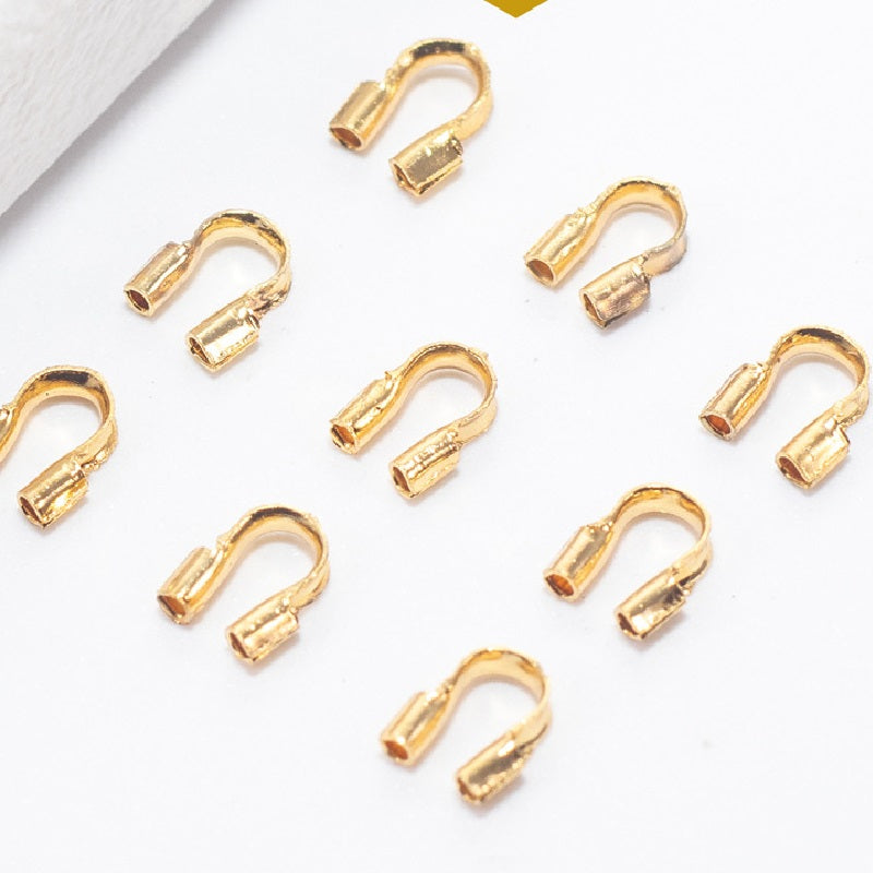 100pcs 4.5mm Plated Brass Wire Guardians, U Shape Thread Protectors