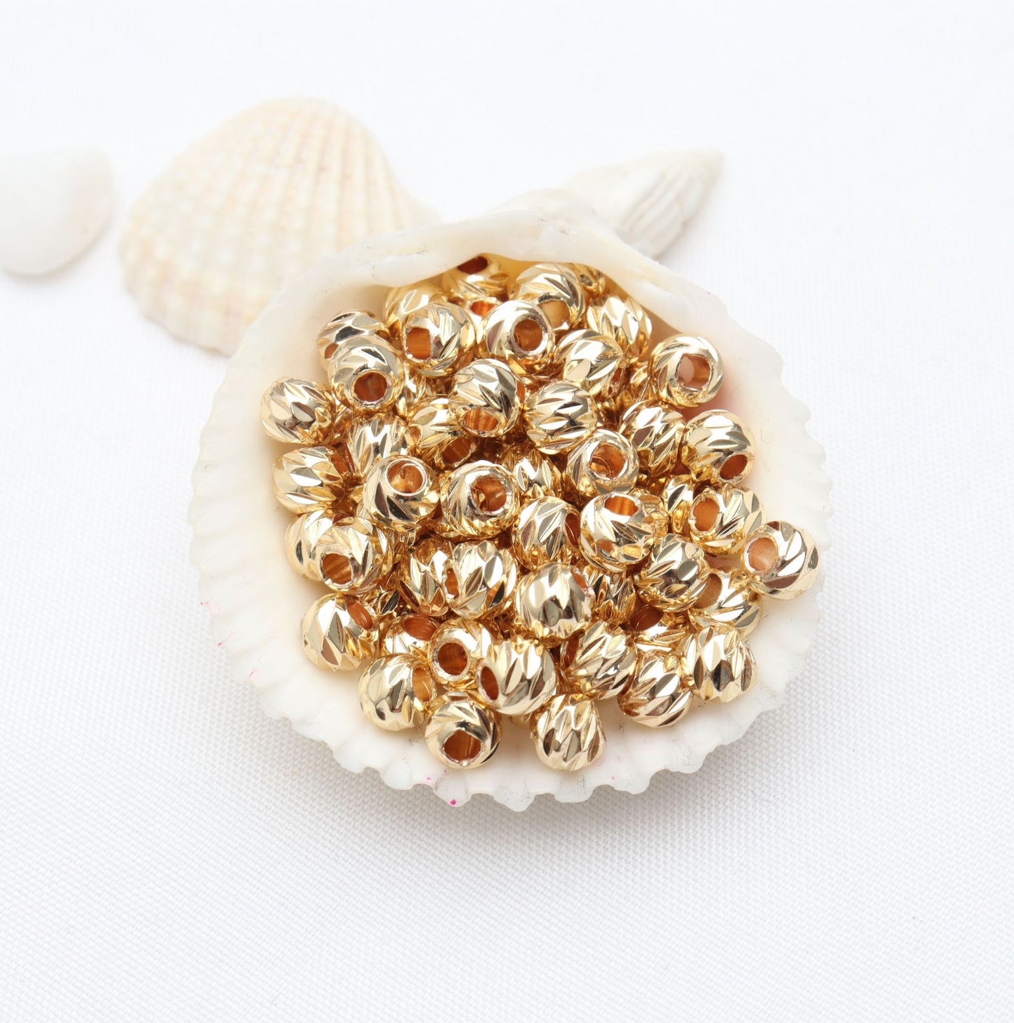 Round Textured Spacer Beads