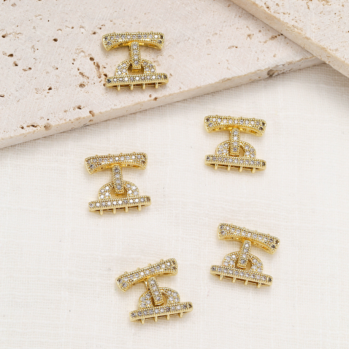 Paved Rhinestone Closure with 4 Rows