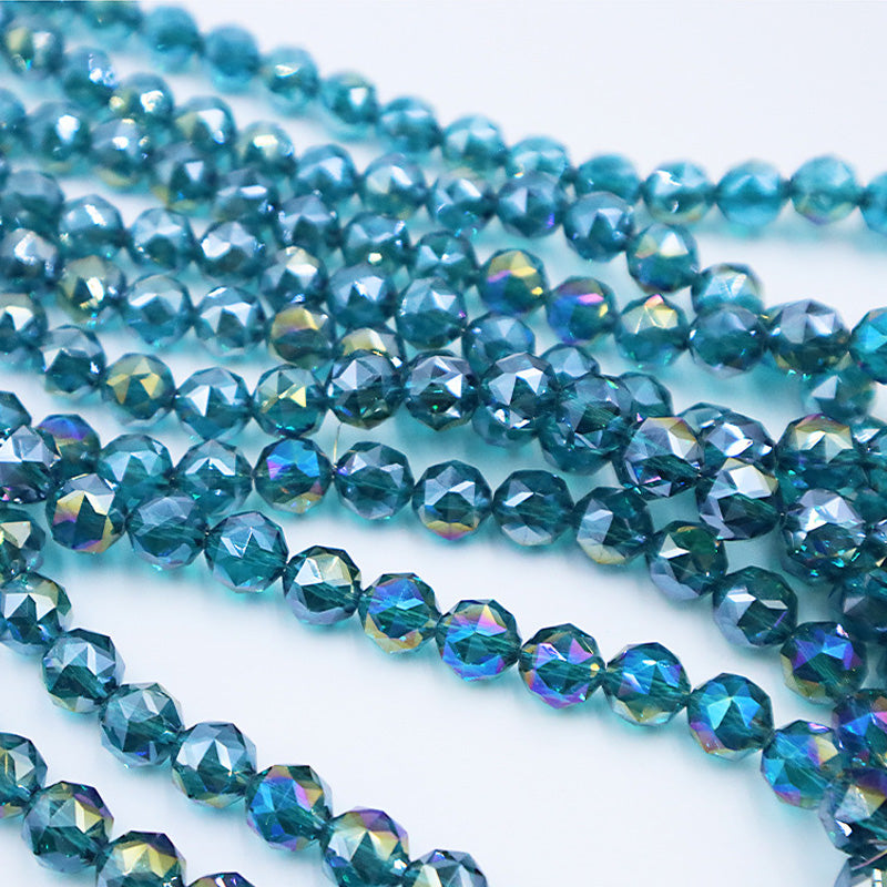 Premium 8mm Round Glossy Glass Beads - Transparent AB Series