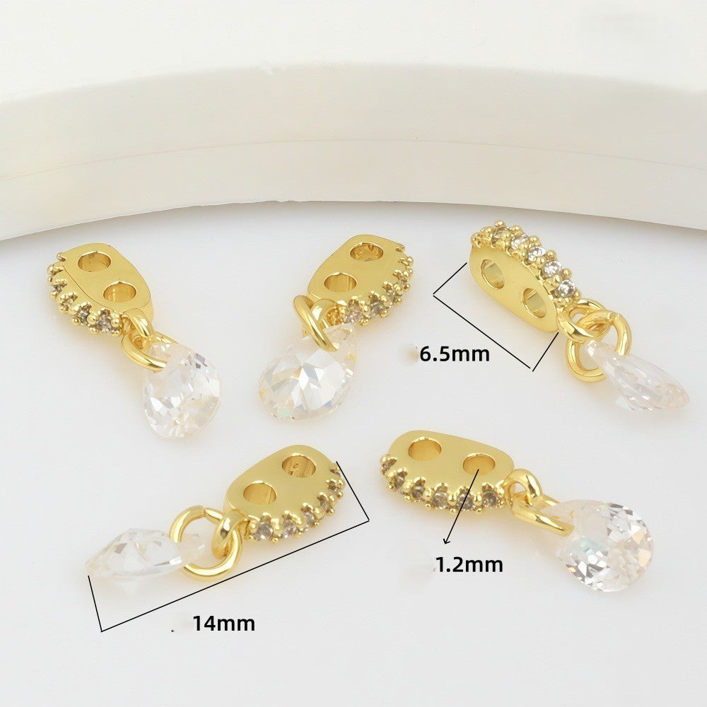 Snout / Pig Nose Double-Row Teardrop CZ Spacer