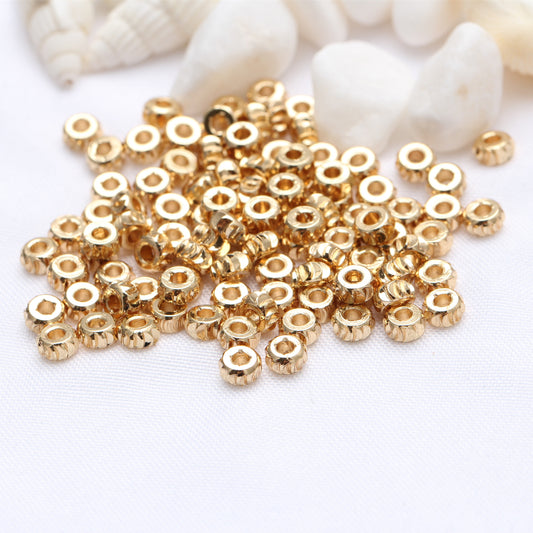 Wheel Shape Textured Spacer Beads