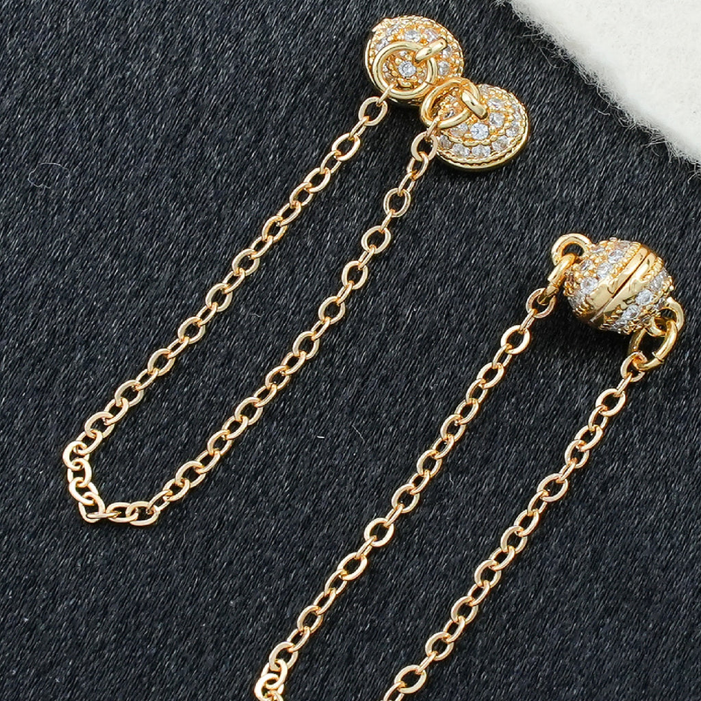 Crystal Ball Magnetic Clasp with Extension Chain