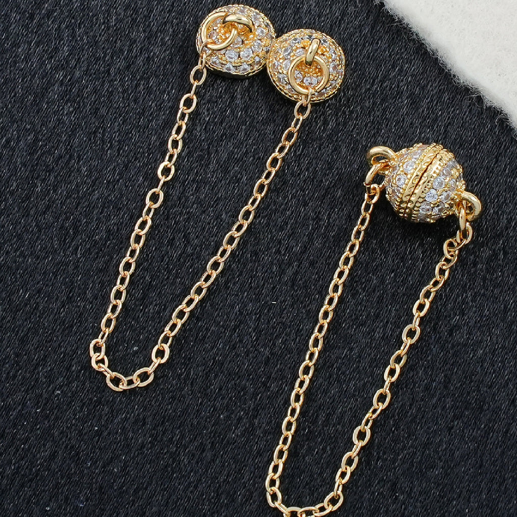 Crystal Ball Magnetic Clasp with Extension Chain