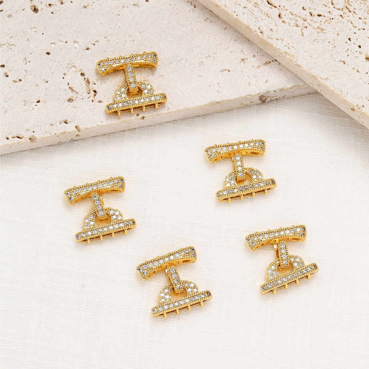 Paved Rhinestone Closure with 4 Rows