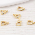 20pcs Peach Heart Lobster Clasps
