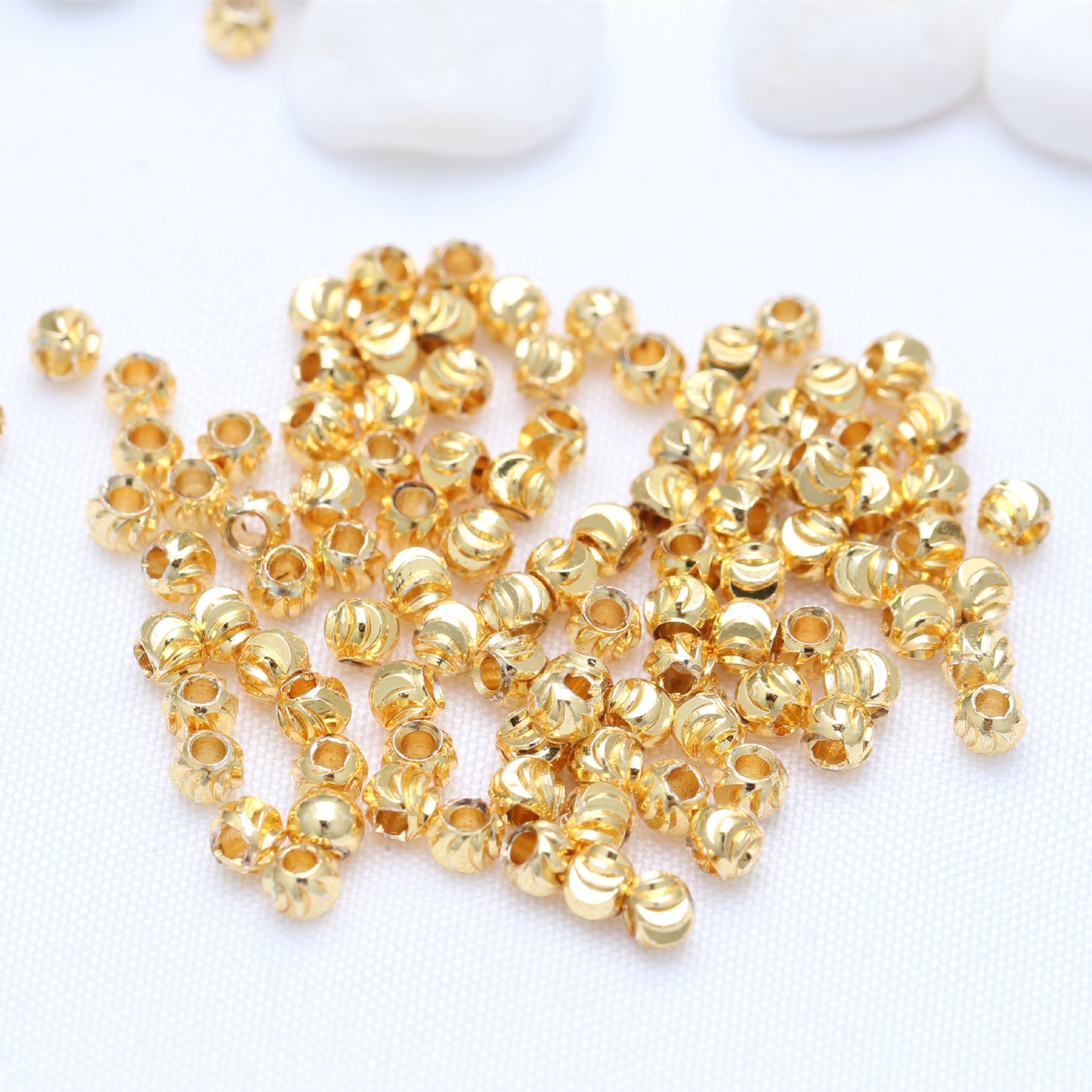 Round Pumpkin Shape Spacer Beads