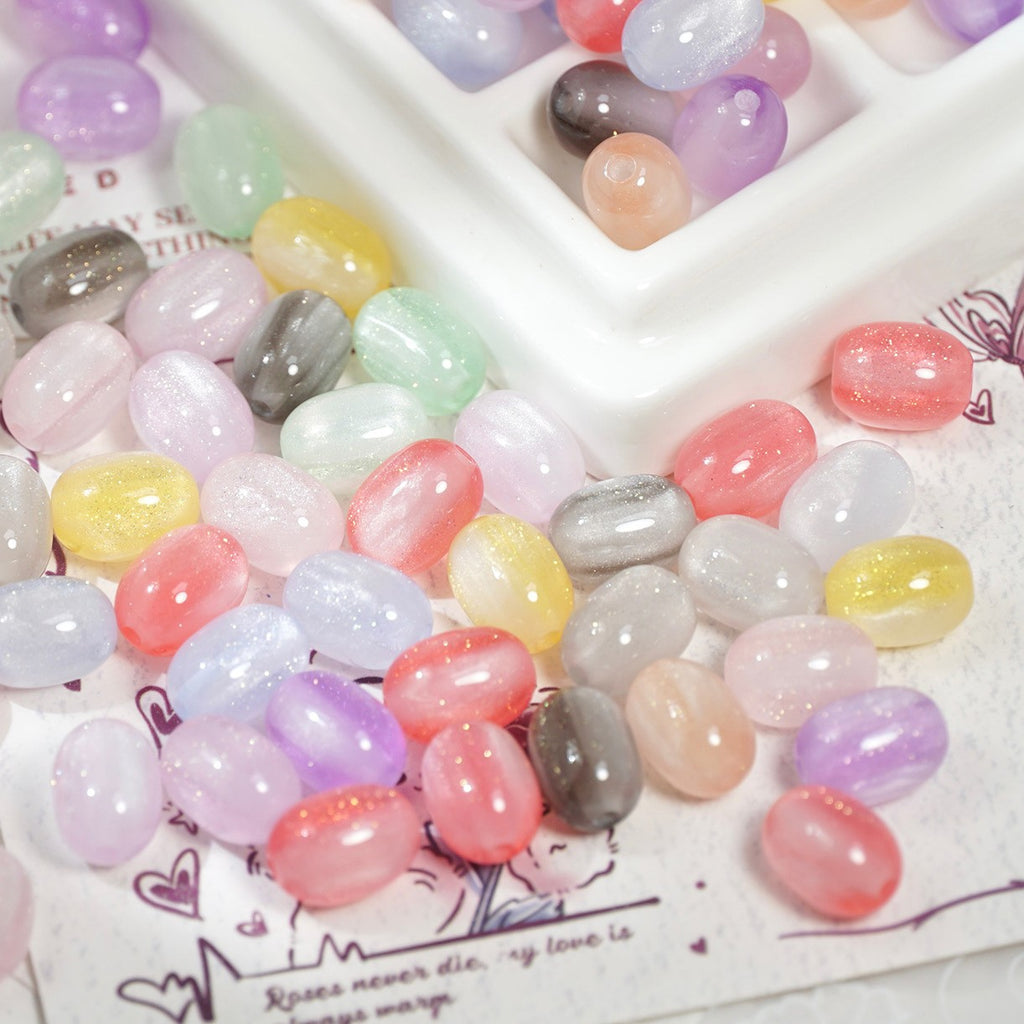 (50pcs)8x11mm Light & Temperature-Sensitive Resin Oval Beads