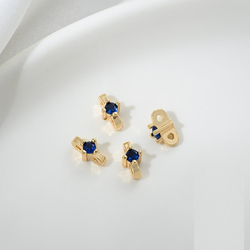 (10pcs)Double Hole Spacer with Zircon