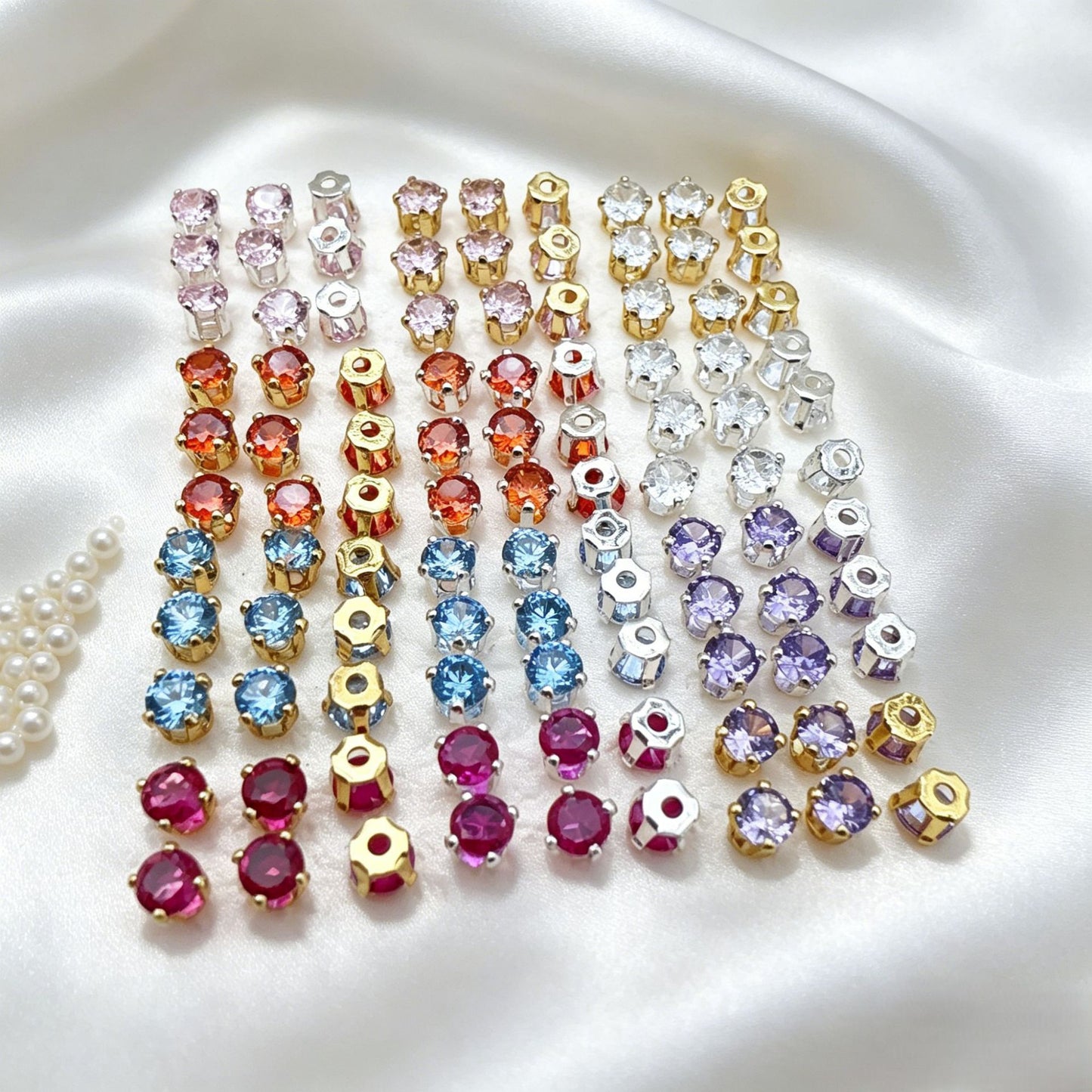 3mm 4-prong Round Prong-set Zircons