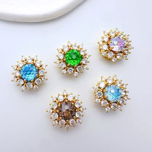 Snowflake Zircon Spacer with Rose Cut Diamond